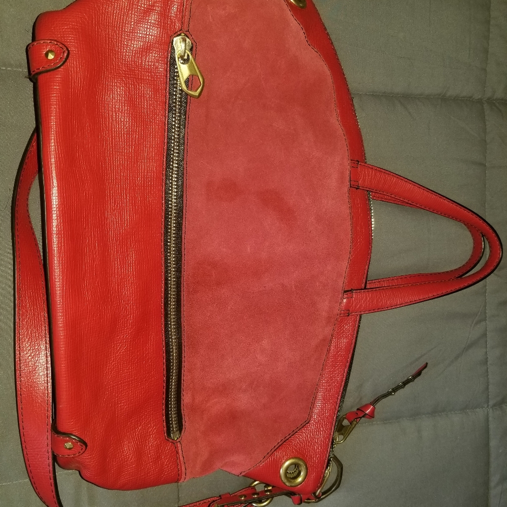 OrYany Red Suede and Leather Satchel - Picture 2 of 14